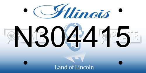 N304415 Illinois License Plate