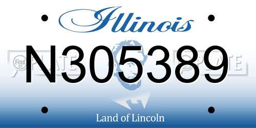 N305389 Illinois License Plate