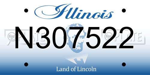 N307522 Illinois License Plate