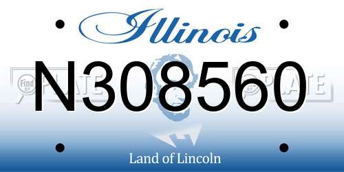 N308560 Illinois License Plate