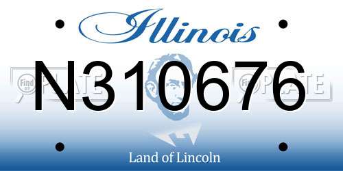 N310676 Illinois License Plate
