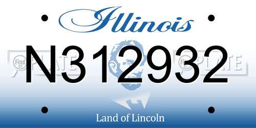N312932 Illinois License Plate