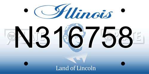 N316758 Illinois License Plate