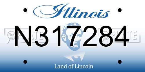 N317284 Illinois License Plate