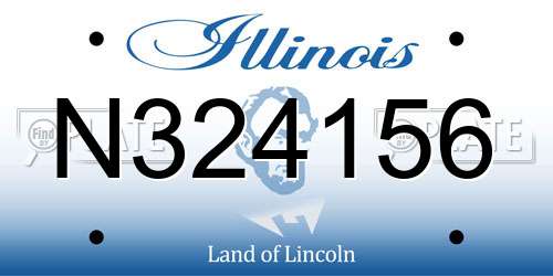 N324156 Illinois License Plate
