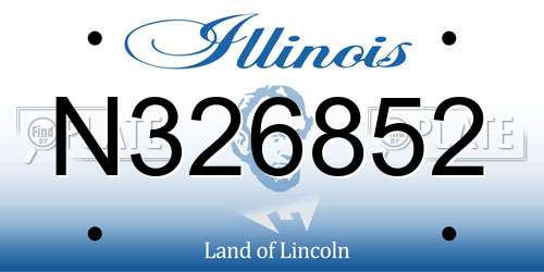 N326852 Illinois License Plate