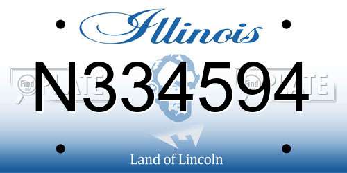 N334594 Illinois License Plate