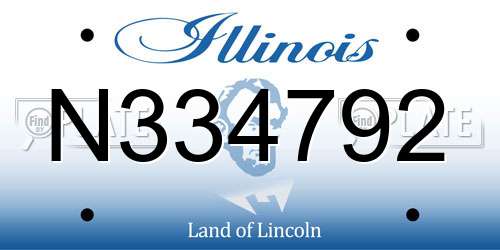 N334792 Illinois License Plate