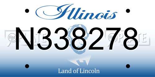 N338278 Illinois License Plate