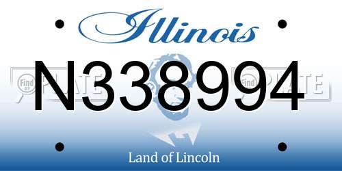 N338994 Illinois License Plate