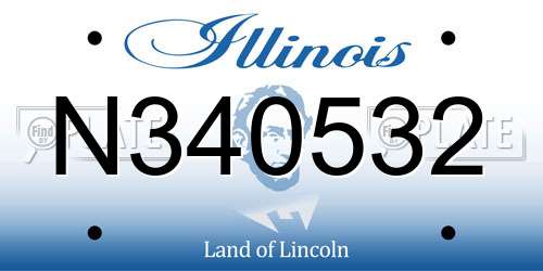 N340532 Illinois License Plate