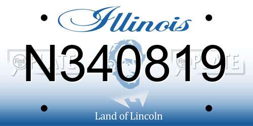 N340819 Illinois License Plate