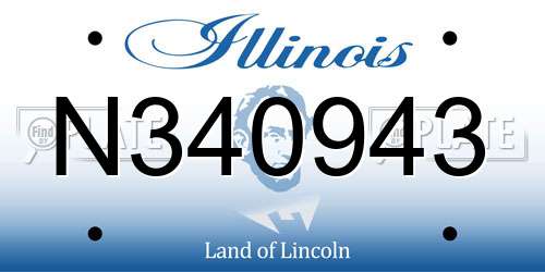 N340943 Illinois License Plate
