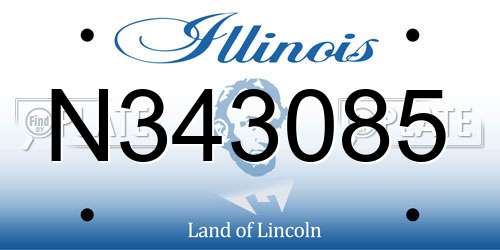 N343085 Illinois License Plate
