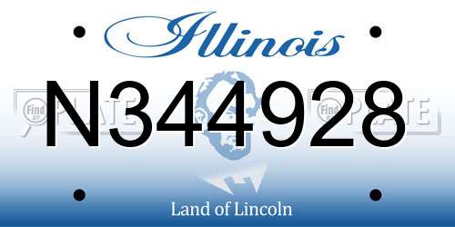 N344928 Illinois License Plate