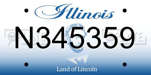 N345359 Illinois License Plate