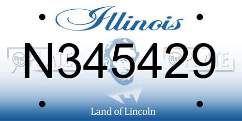 N345429 Illinois License Plate