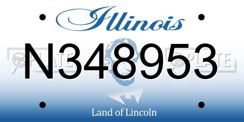 N348953 Illinois License Plate