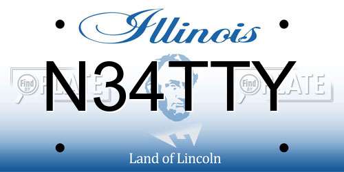 N34TTY Illinois License Plate