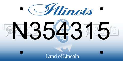 N354315 Illinois License Plate