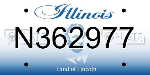 N362977 Illinois License Plate