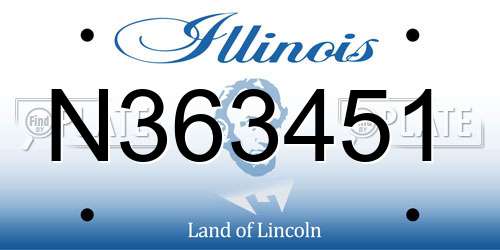 N363451 Illinois License Plate
