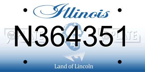 N364351 Illinois License Plate
