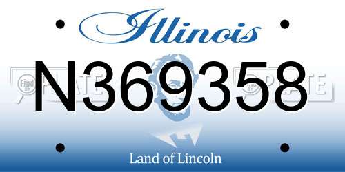 N369358 Illinois License Plate