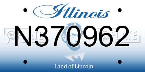 N370962 Illinois License Plate