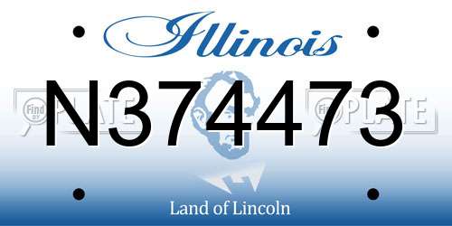 N374473 Illinois License Plate