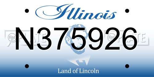 N375926 Illinois License Plate