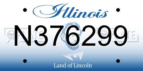 N376299 Illinois License Plate