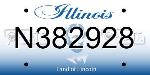N382928 Illinois License Plate