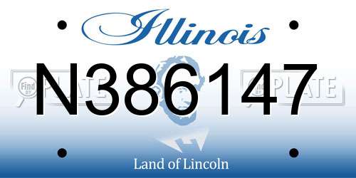 N386147 Illinois License Plate
