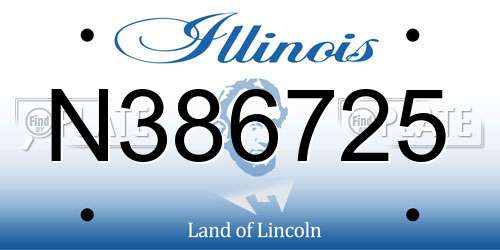 N386725 Illinois License Plate