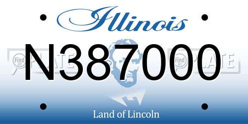 N387000 Illinois License Plate