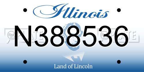 N388536 Illinois License Plate