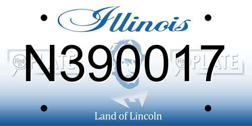 N390017 Illinois License Plate
