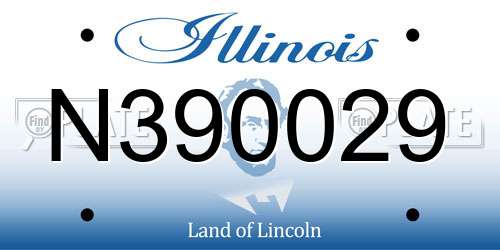 N390029 Illinois License Plate