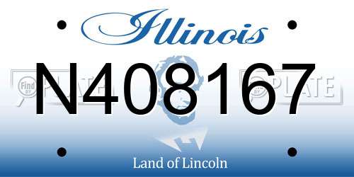 N408167 Illinois License Plate