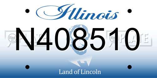 N408510 Illinois License Plate