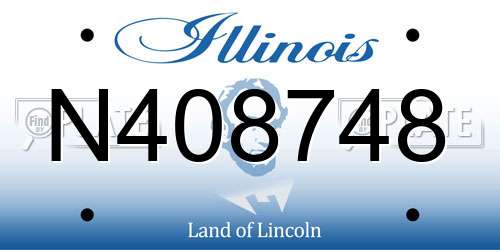 N408748 Illinois License Plate
