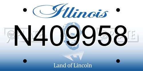 N409958 Illinois License Plate