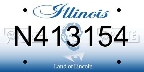 N413154 Illinois License Plate