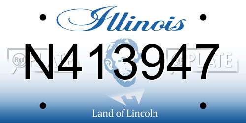 N413947 Illinois License Plate