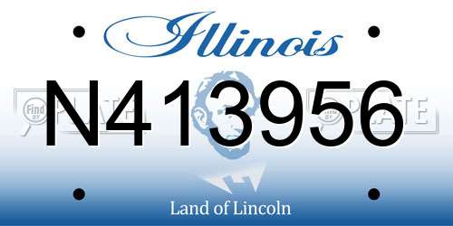 N413956 Illinois License Plate