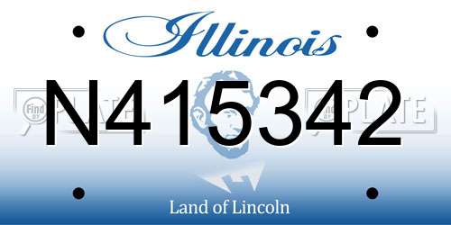 N415342 Illinois License Plate