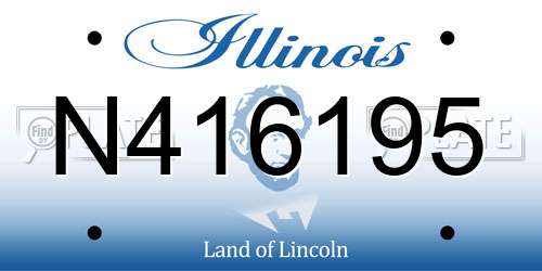 N416195 Illinois License Plate