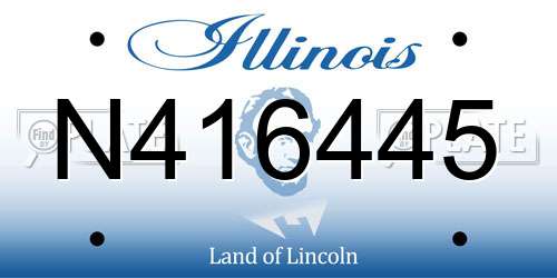 N416445 Illinois License Plate