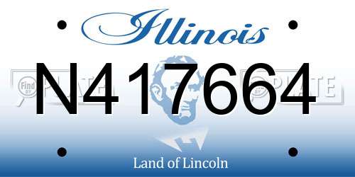 N417664 Illinois License Plate